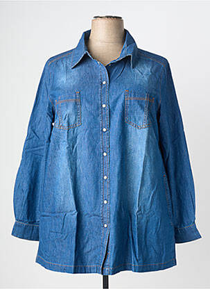 Chemisier coupe droite manches longues bleu SHEEGO femme