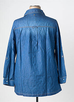 Chemisier coupe droite manches longues bleu SHEEGO femme