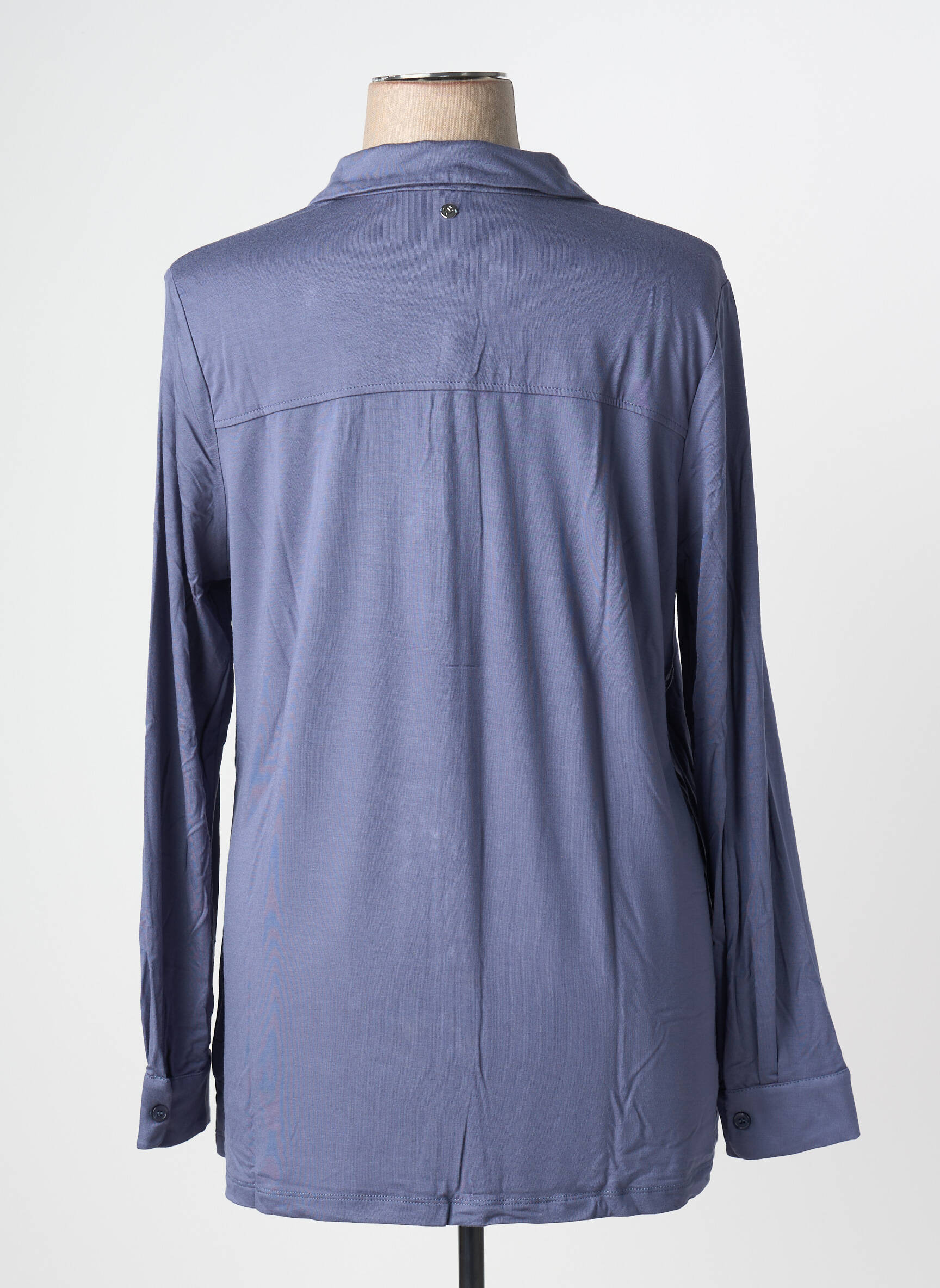 Chemisier coupe droite manches longues bleu SHEEGO femme