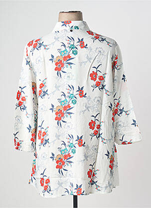 Tunique manches longues fermeture boutonnée sur le devant blanc SHEEGO femme