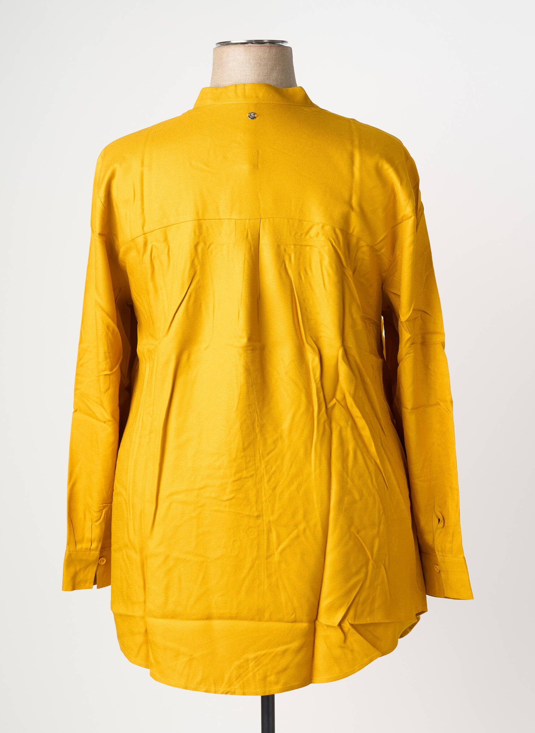 Tunique manches longues fermeture boutonnée sur le devant jaune SHEEGO femme