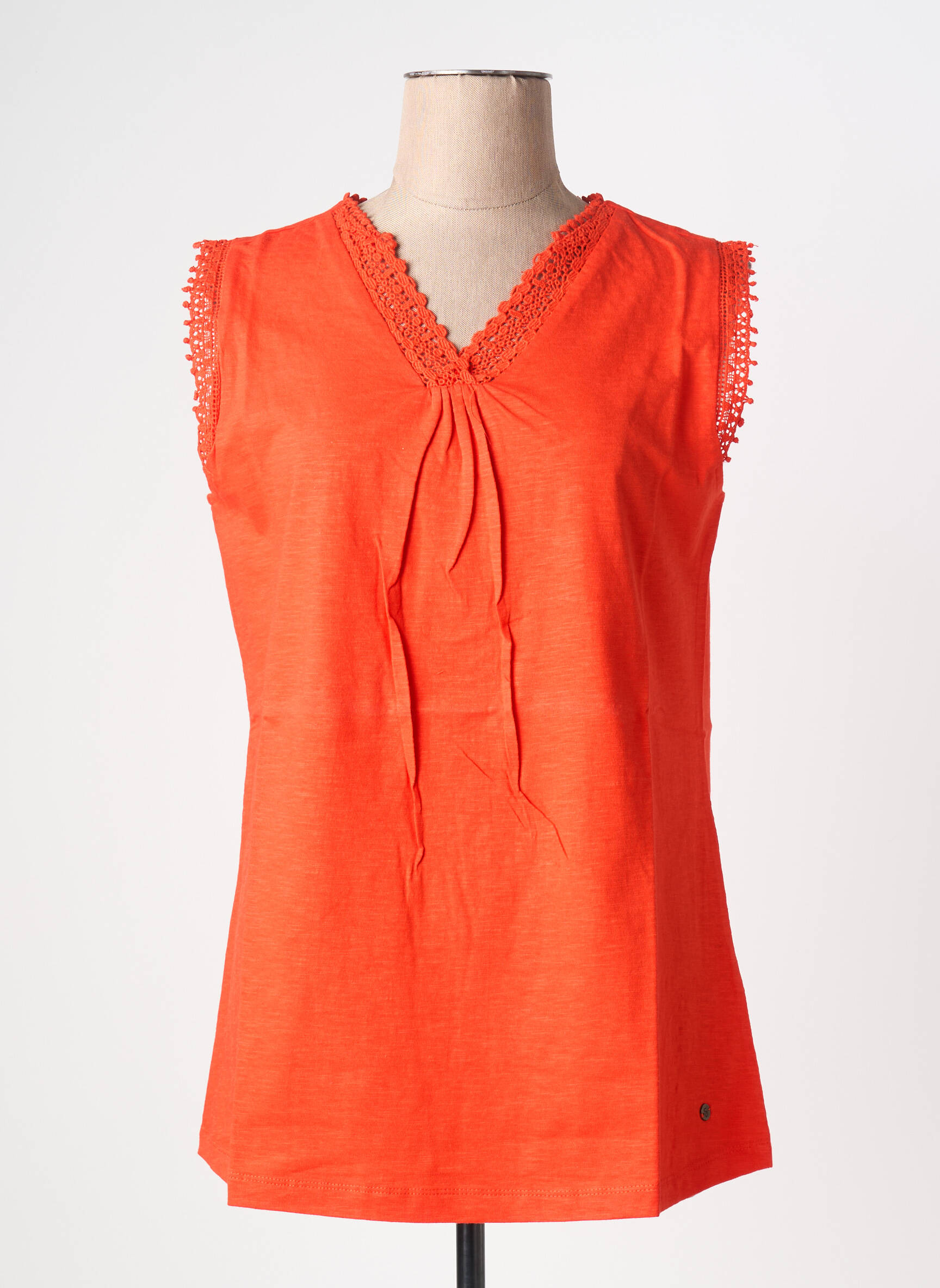 Top manches courtes manches courtes orange SHEEGO femme
