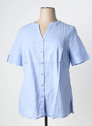 Chemisier coupe droite manches courtes bleu SHEEGO femme