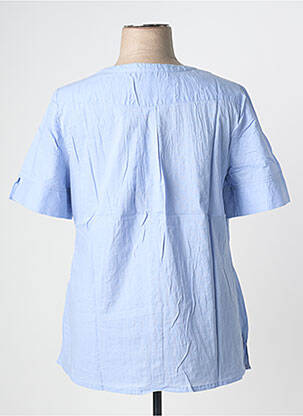Chemisier coupe droite manches courtes bleu SHEEGO femme