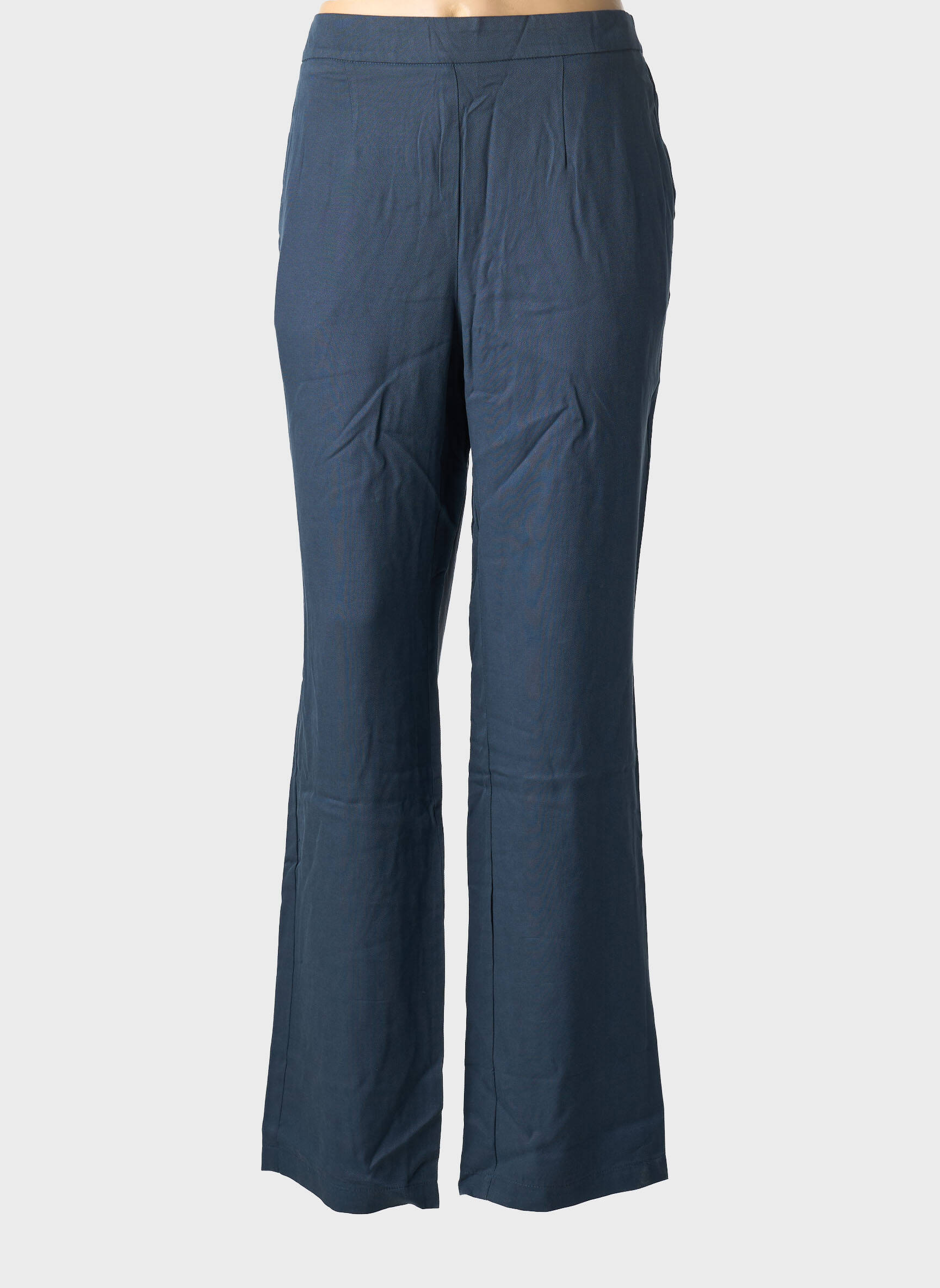 Pantalon droit tissage popeline taille normale bleu SHEEGO femme