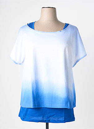 T-shirt stretch manches courtes bleu SHEEGO femme
