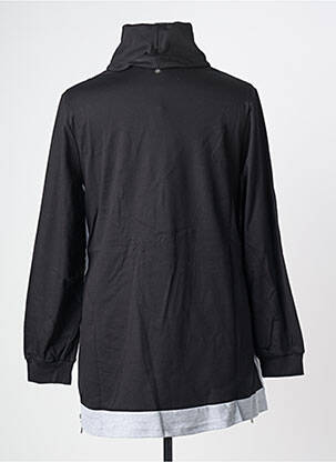 Pull col roulé coupe droite manches longues noir SHEEGO femme