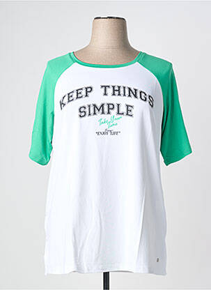 T-shirt coupe droite manches courtes vert SHEEGO femme