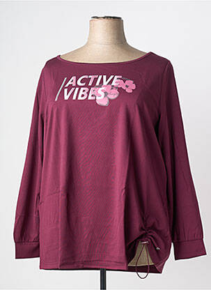 T-shirt sérigraphie floquée manches longues violet SHEEGO femme