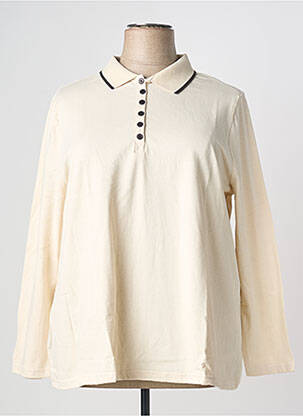 Polo coupe droite manches longues beige SHEEGO femme