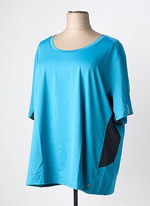 T-shirt coupe droite manches courtes bleu SHEEGO femme