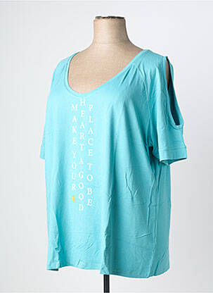 Top manches courtes manches courtes bleu SHEEGO femme