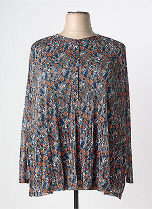 Blouse imprimé fantaisie manches longues bleu TOM TAILOR femme