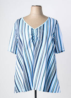 Top stretch manches courtes bleu SHEEGO femme