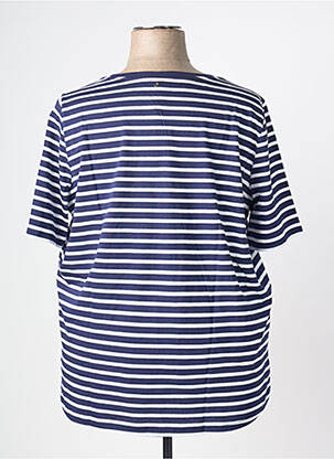 T-shirt col v manches courtes bleu SHEEGO femme