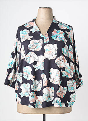 Blouse imprimé fantaisie manches 3/4 noir TOM TAILOR femme