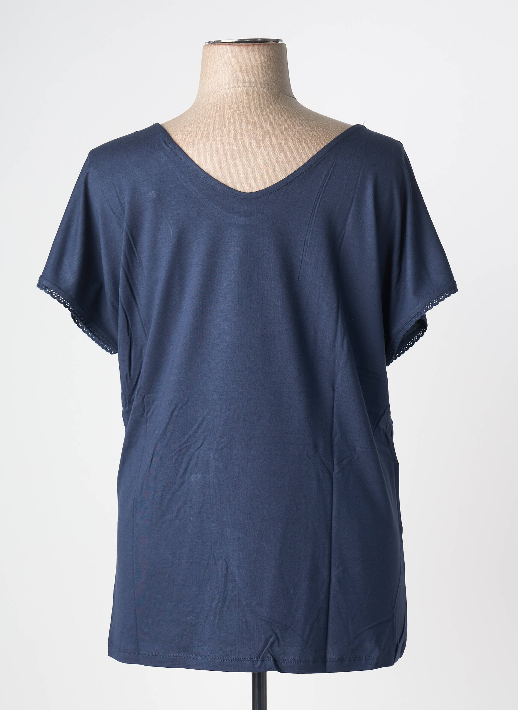 Top stretch manches courtes bleu SHEEGO femme