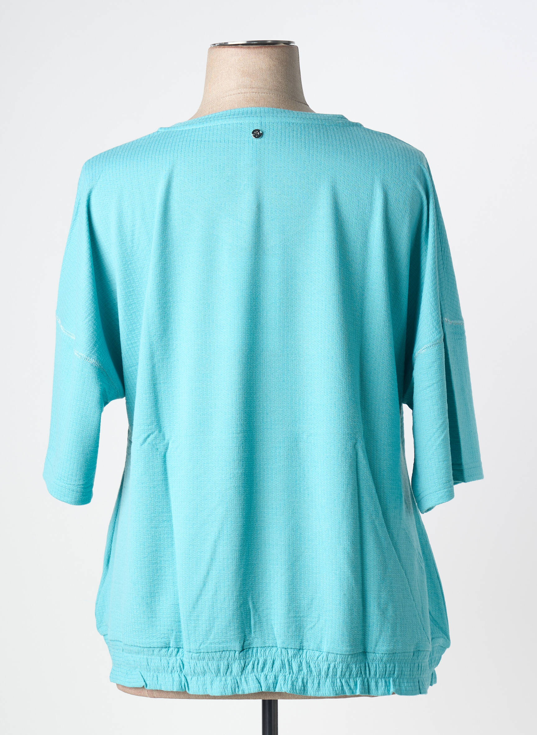 Top stretch manches 3/4 bleu SHEEGO femme