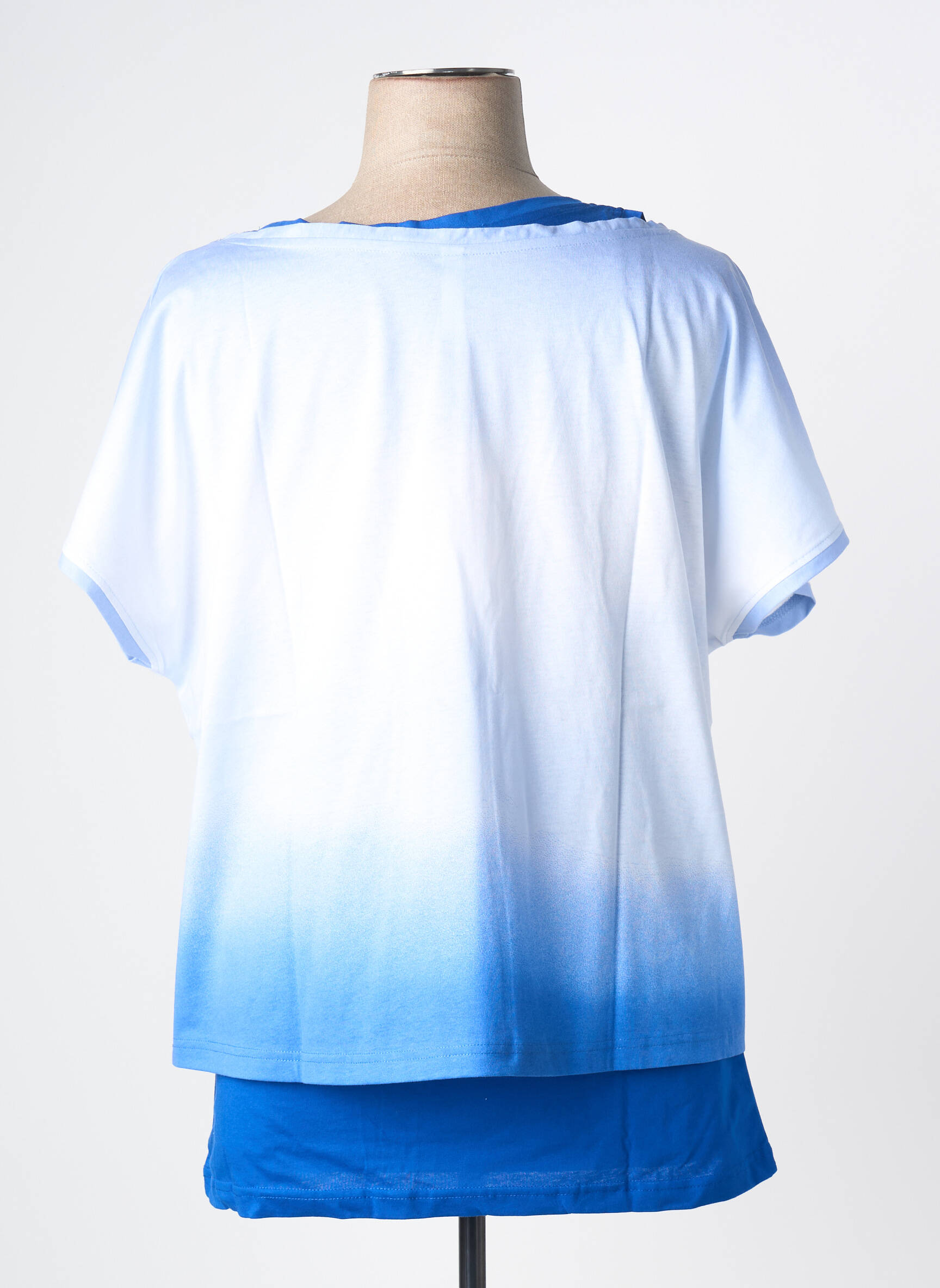 T-shirt stretch manches courtes bleu SHEEGO femme