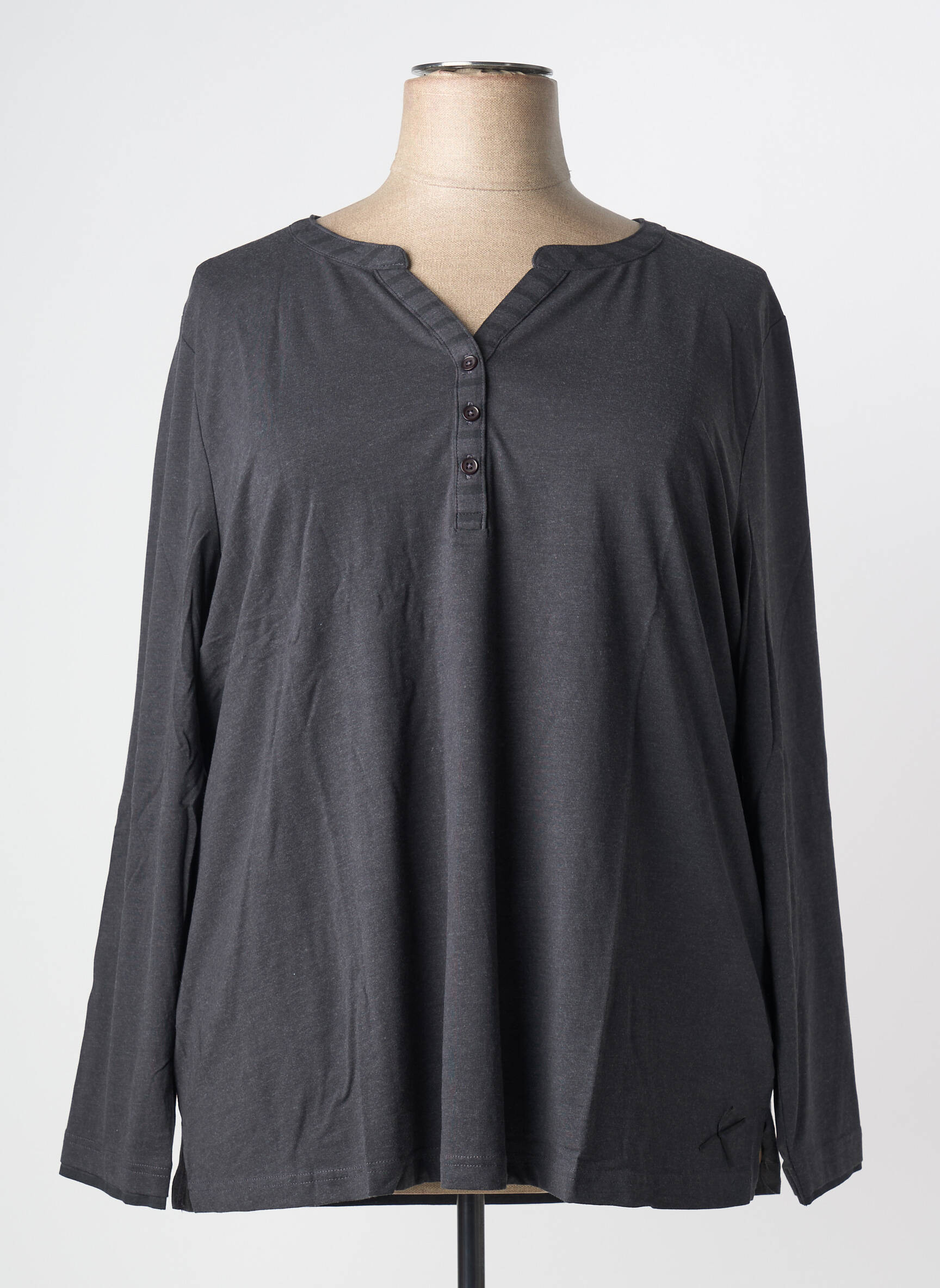 Top manches longues manches longues gris SHEEGO femme