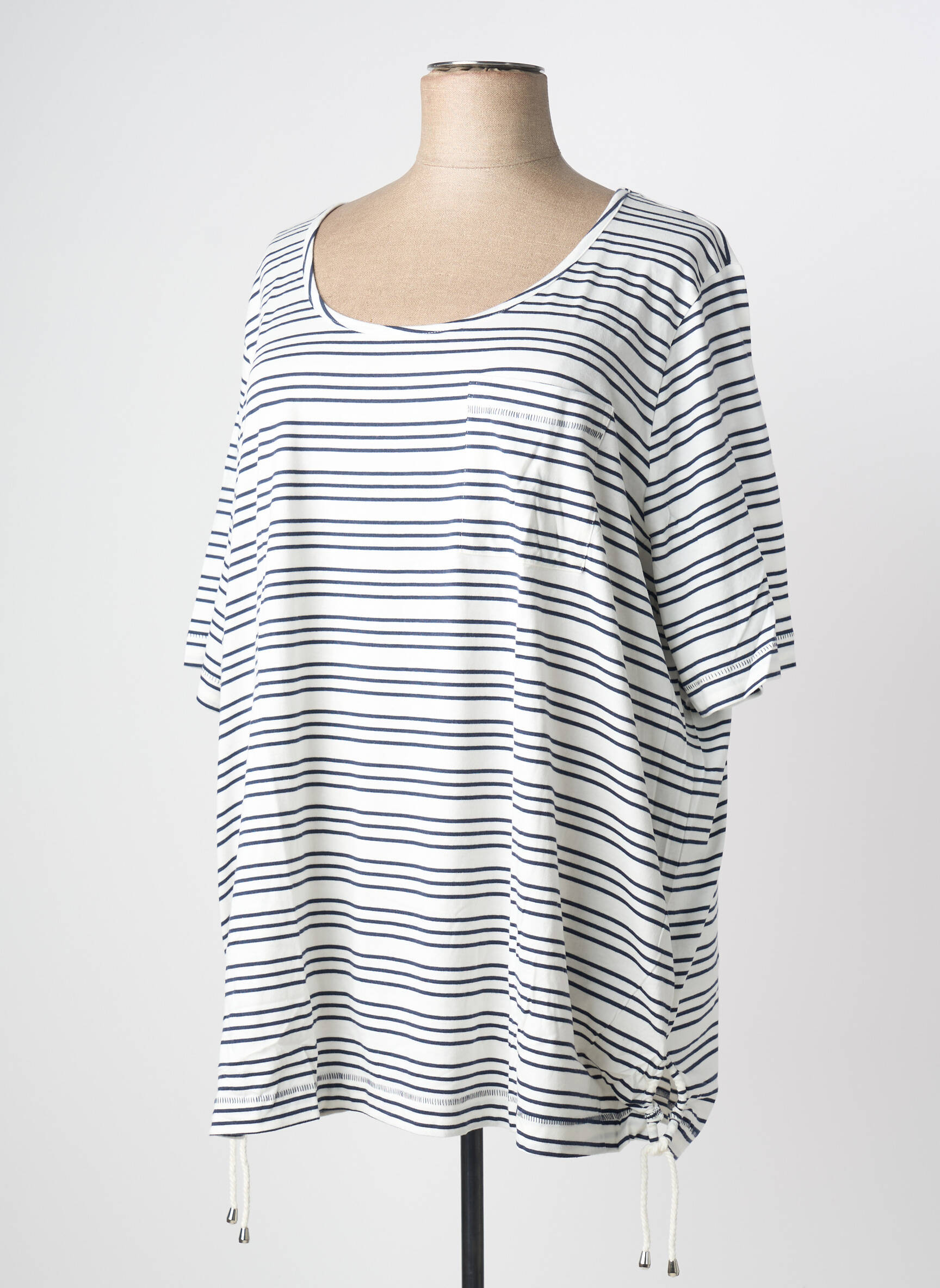 T-shirt coupe droite manches courtes blanc SHEEGO femme