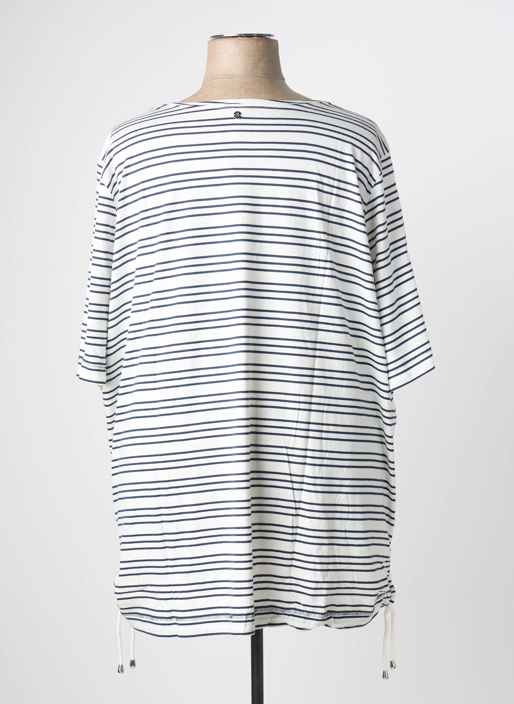 T-shirt coupe droite manches courtes blanc SHEEGO femme