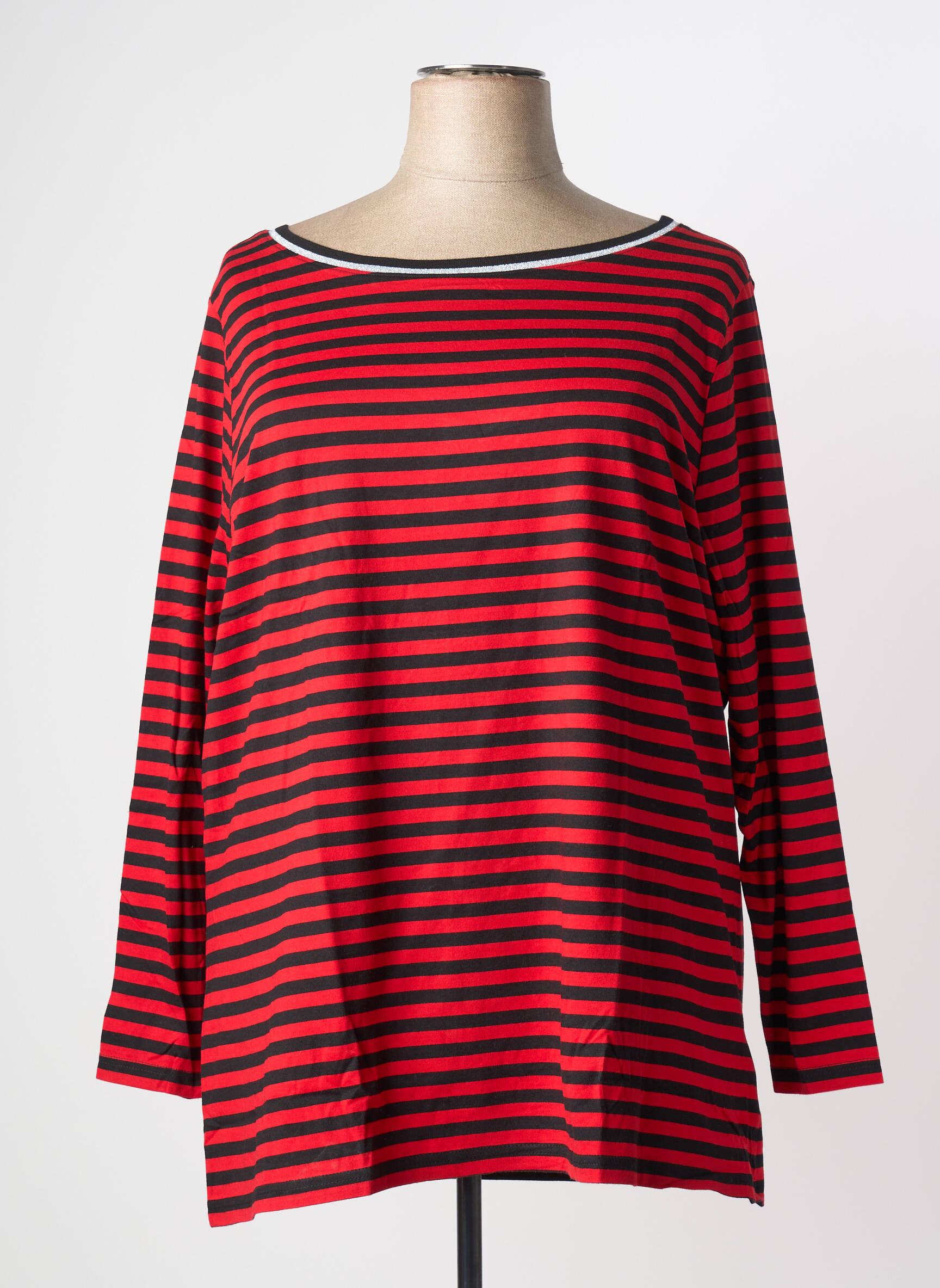 T-shirt manches longues manches longues rouge SHEEGO femme