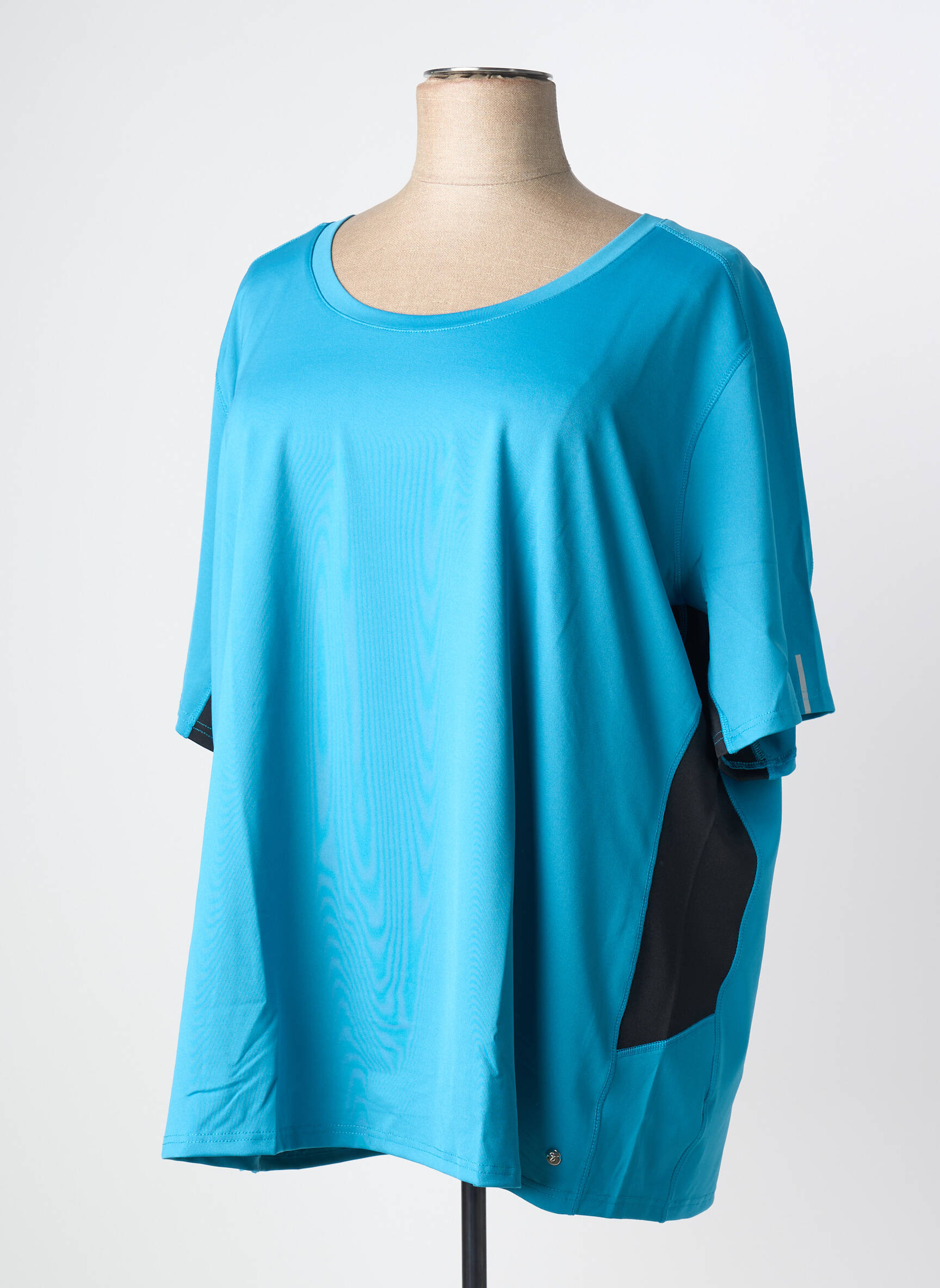 T-shirt coupe droite manches courtes bleu SHEEGO femme