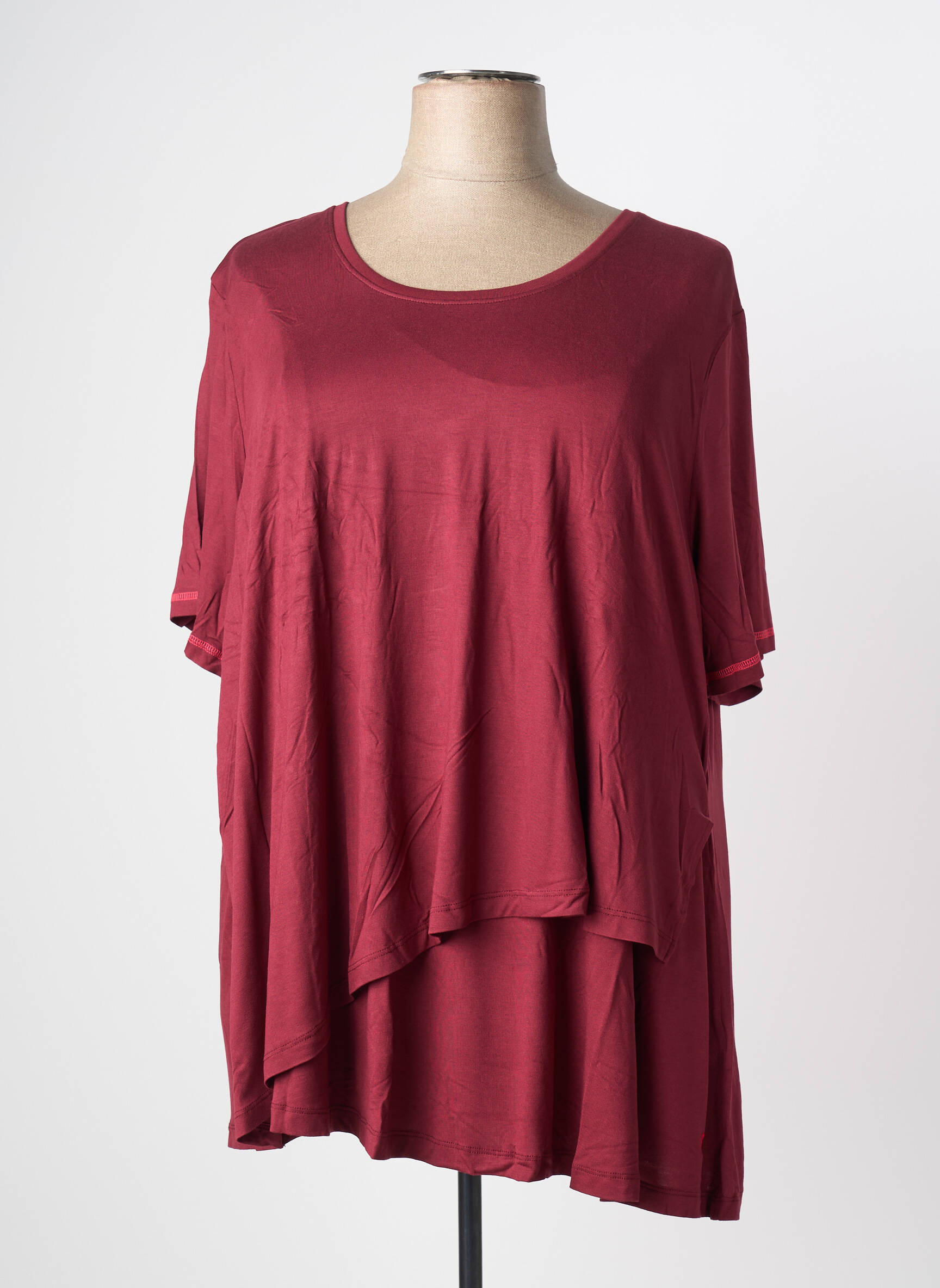 Top stretch manches courtes violet SHEEGO femme
