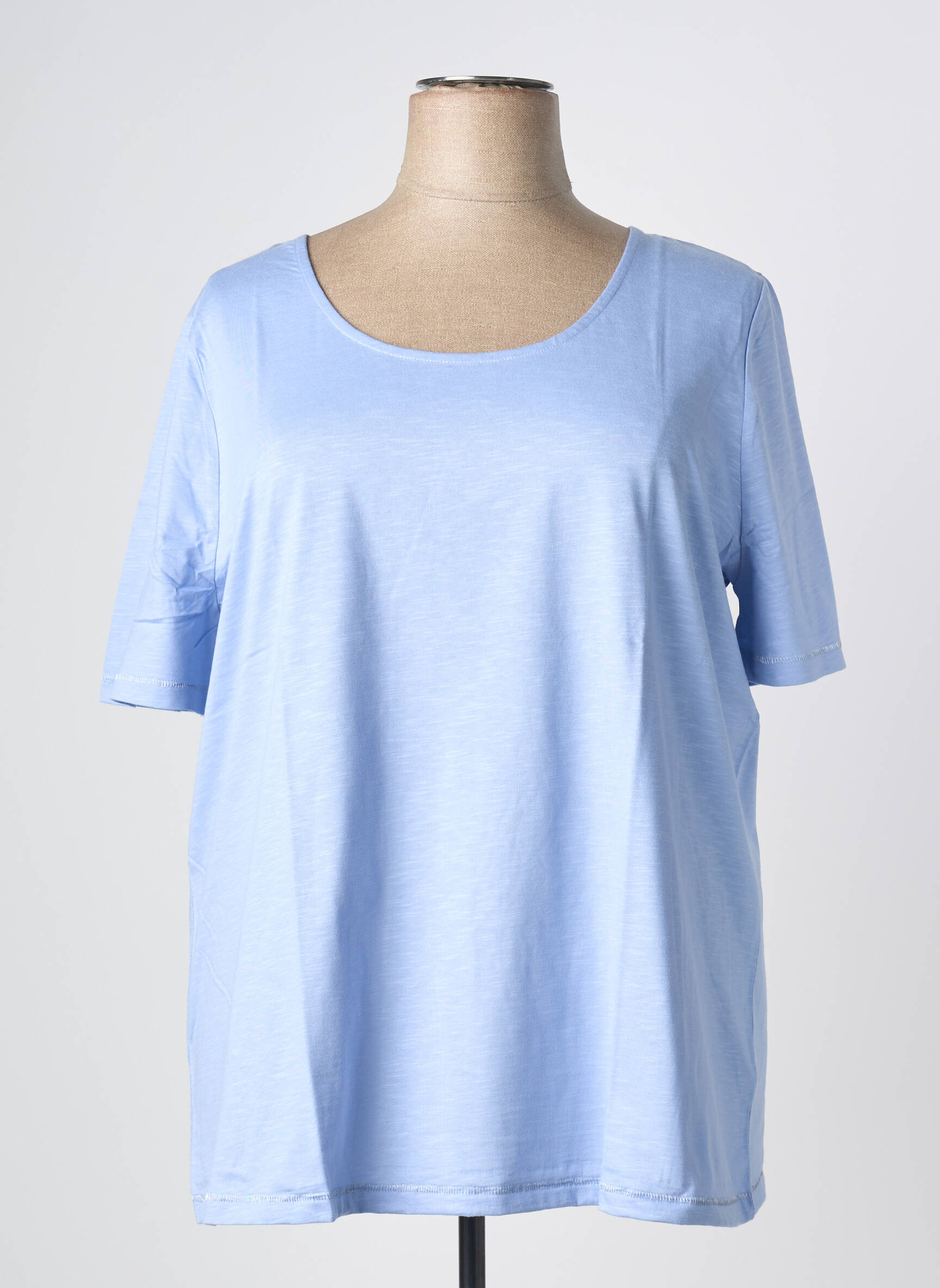 T-shirt sérigraphie manches courtes bleu SHEEGO femme