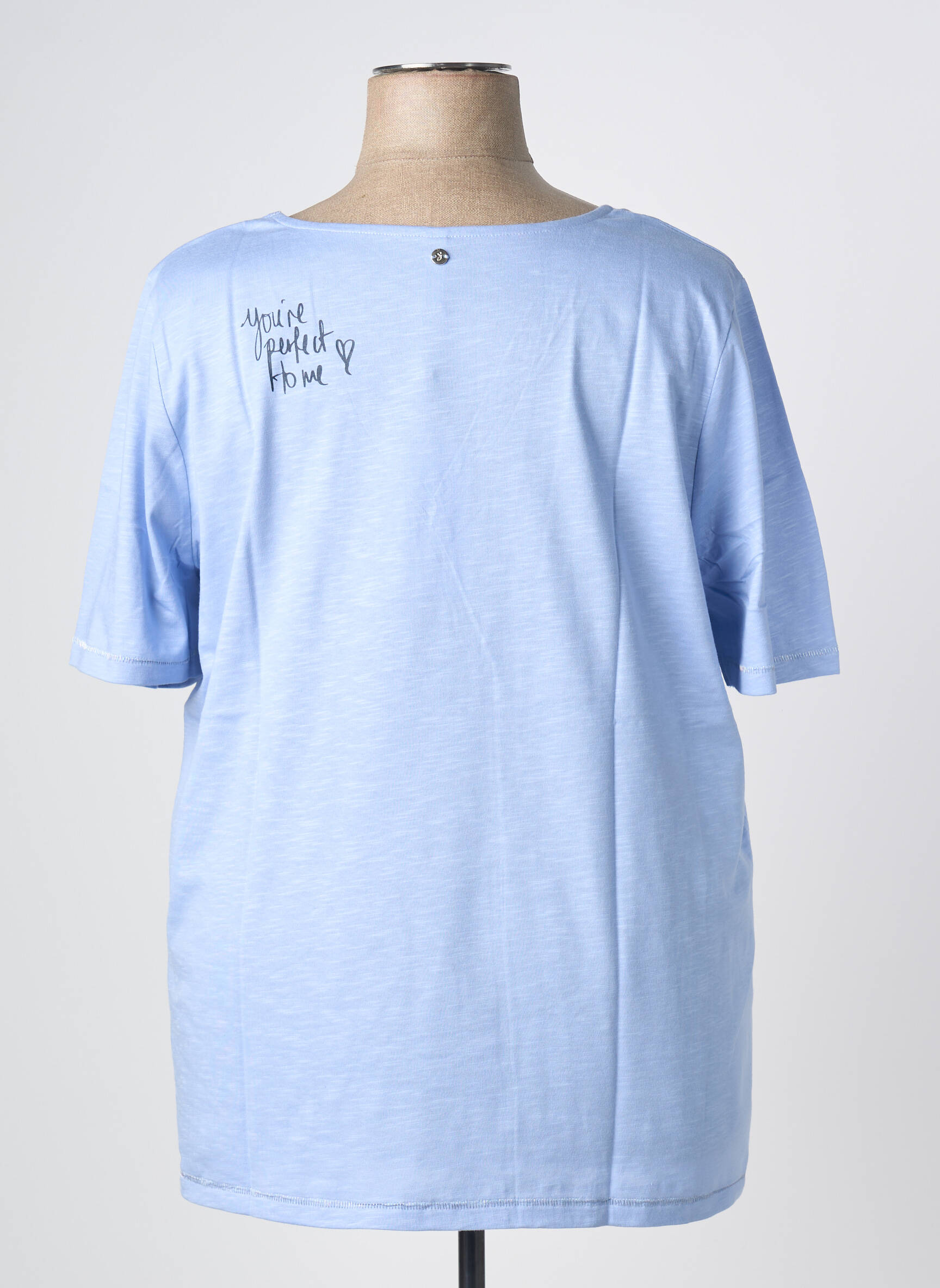 T-shirt sérigraphie manches courtes bleu SHEEGO femme