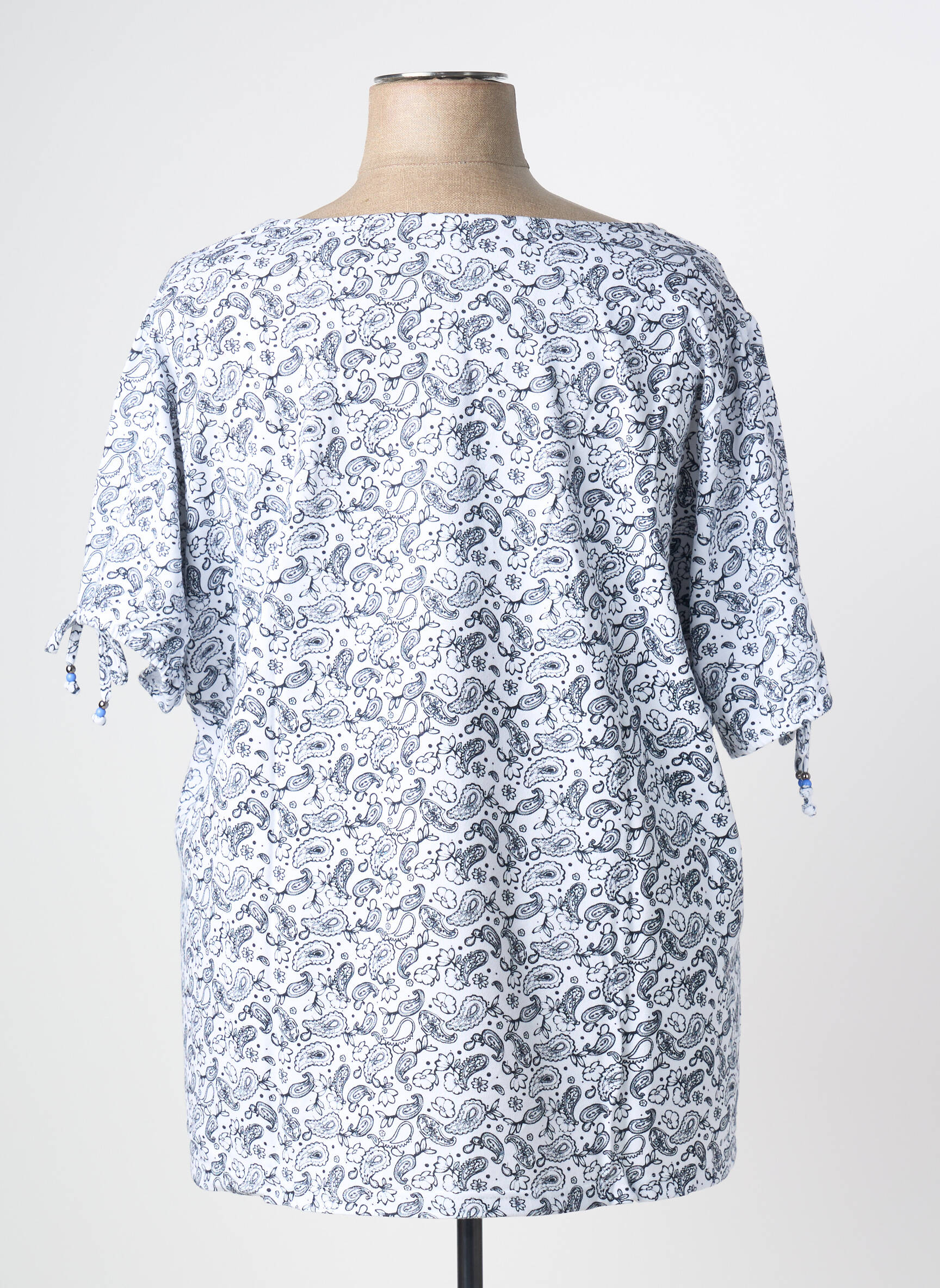 Top stretch manches courtes blanc SHEEGO femme