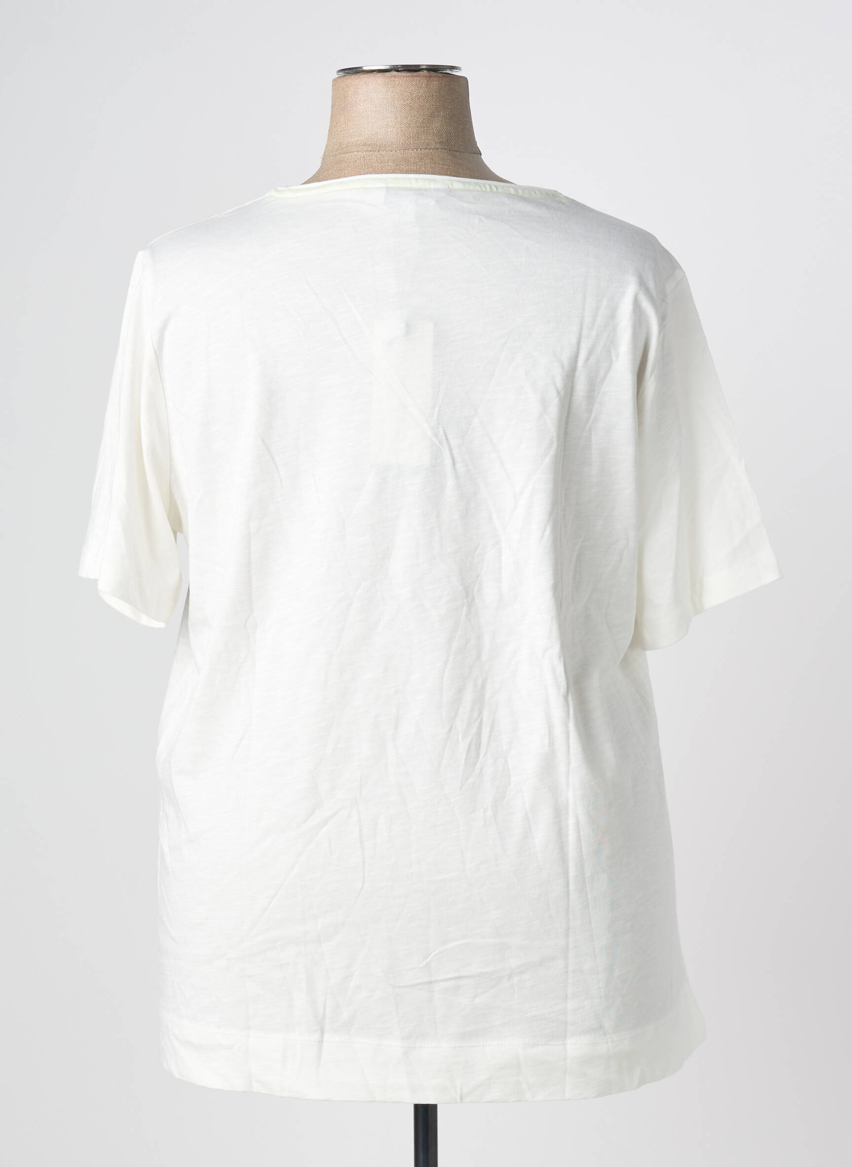 T-shirt coupe droite manches courtes blanc TRIANGLE femme