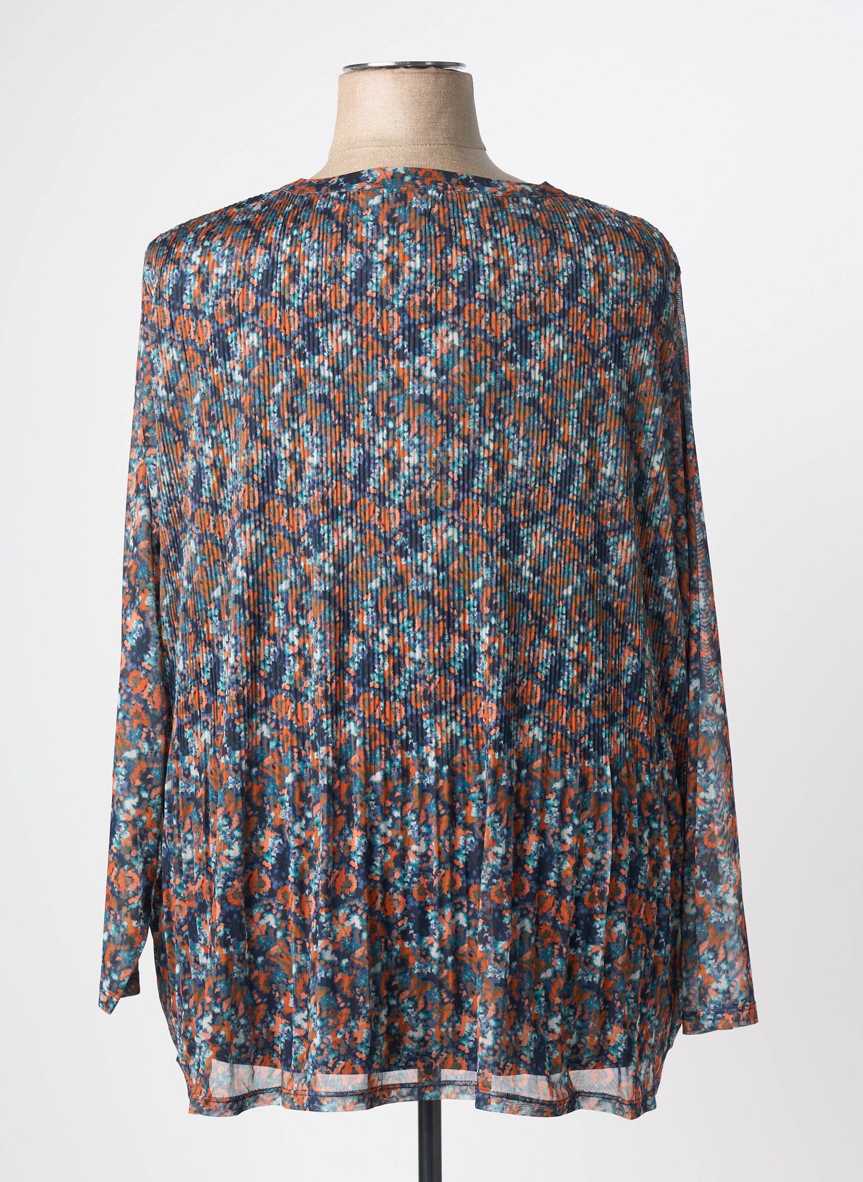 Blouse imprimé fantaisie manches longues bleu TOM TAILOR femme