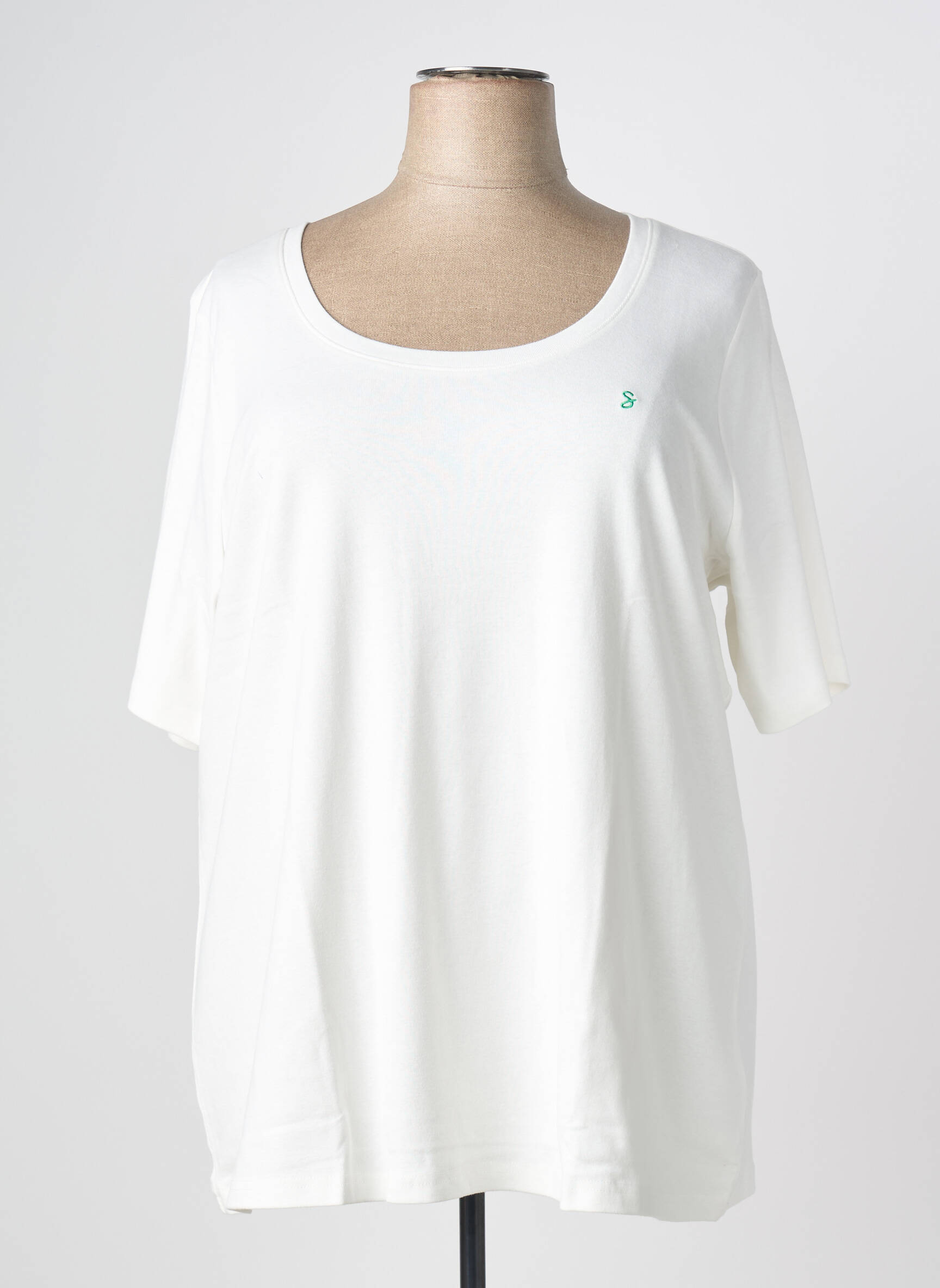 T-shirt coupe droite manches courtes blanc SHEEGO femme