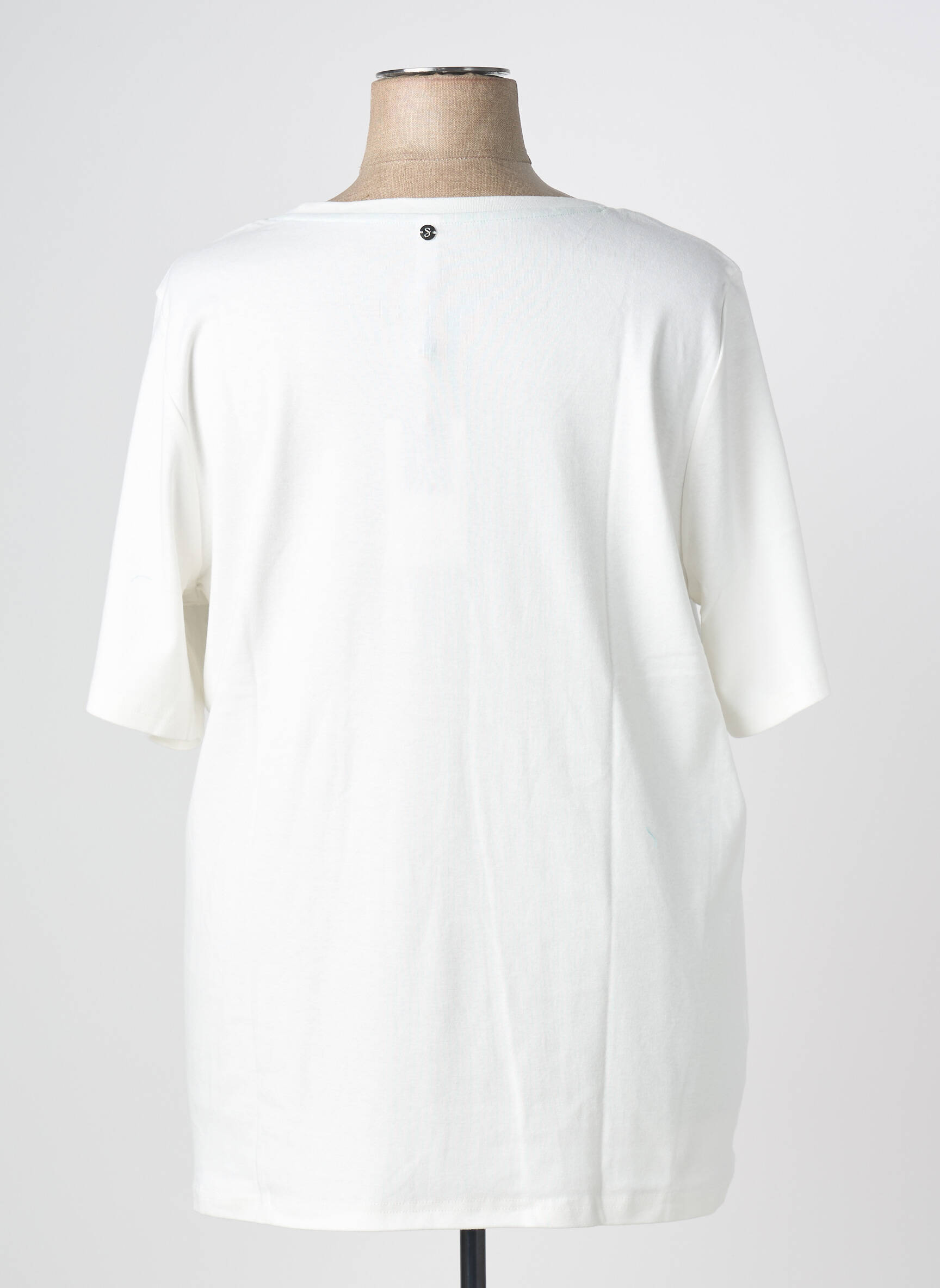 T-shirt coupe droite manches courtes blanc SHEEGO femme