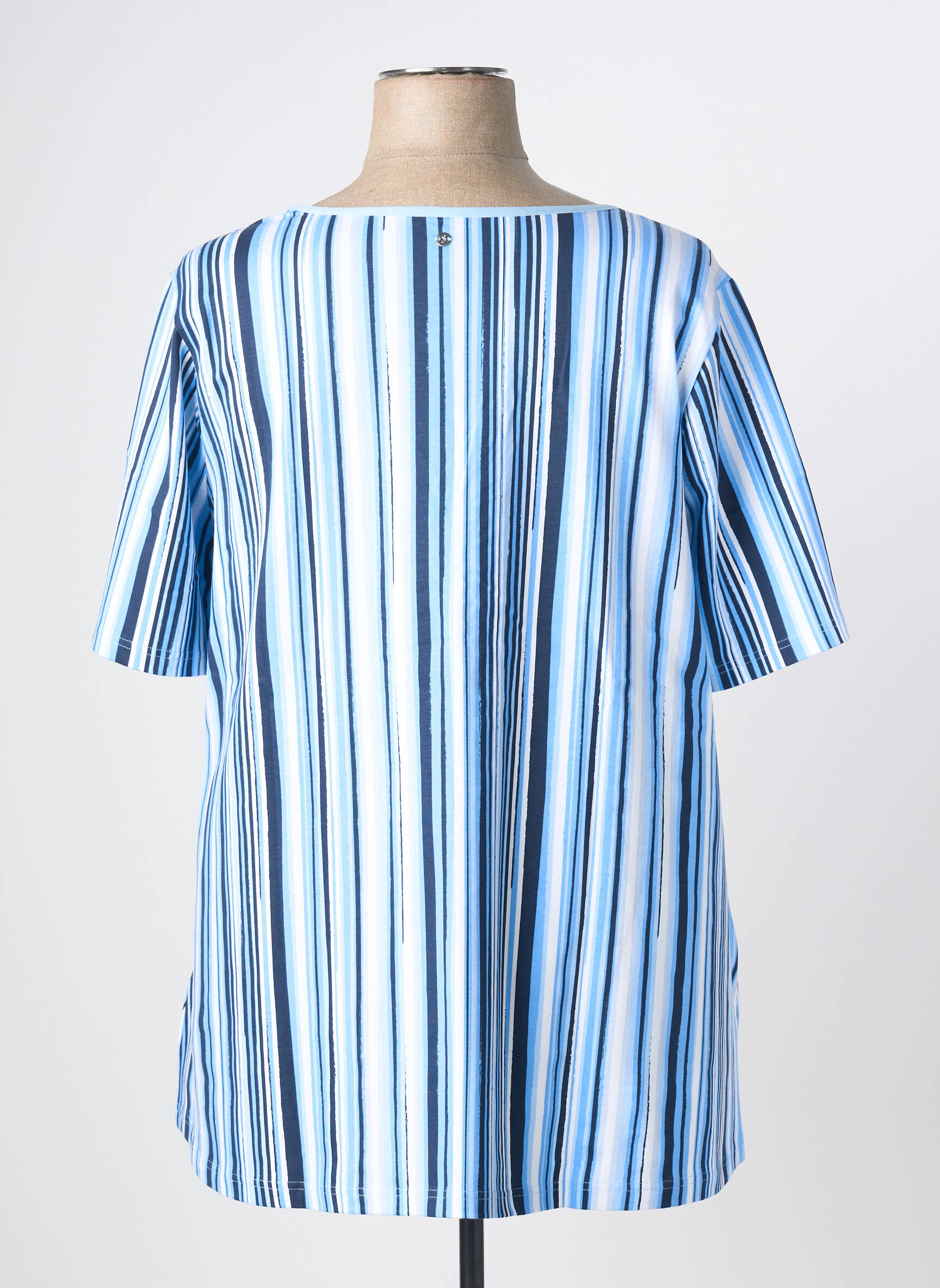 Top stretch manches courtes bleu SHEEGO femme