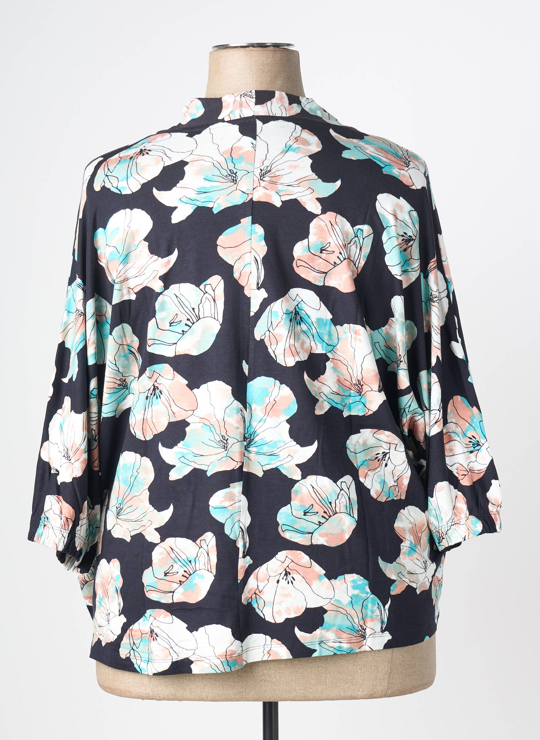 Blouse imprimé fantaisie manches 3/4 noir TOM TAILOR femme