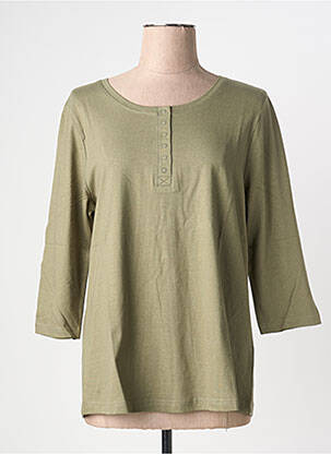 T-shirt manches 3/4 manches 3/4 vert SHEEGO femme