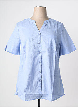 Chemisier coupe cintrée manches courtes bleu SHEEGO femme