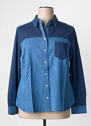 Chemisier coupe droite manches longues bleu SHEEGO femme