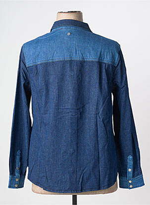Chemisier coupe droite manches longues bleu SHEEGO femme
