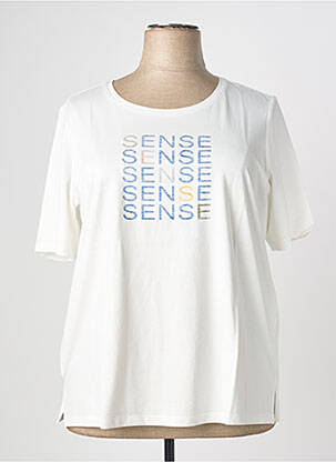 T-shirt stretch manches courtes blanc TRIANGLE femme