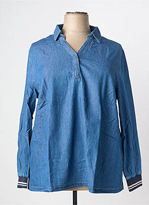 Blouse manches longues manches longues bleu SHEEGO femme