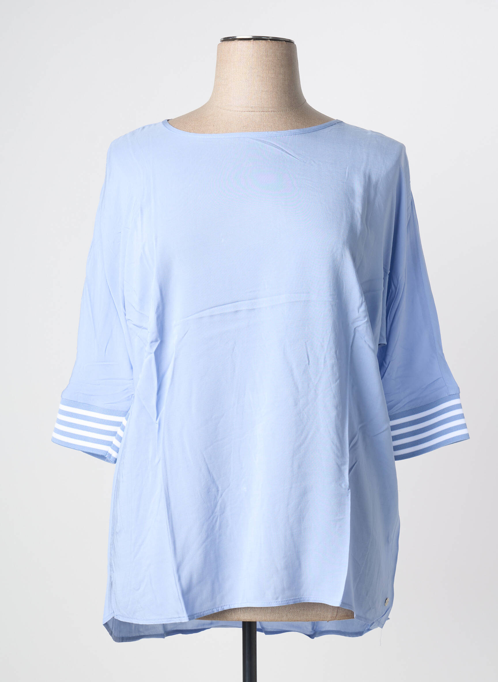 Tunique manches longues col rond bleu SHEEGO femme
