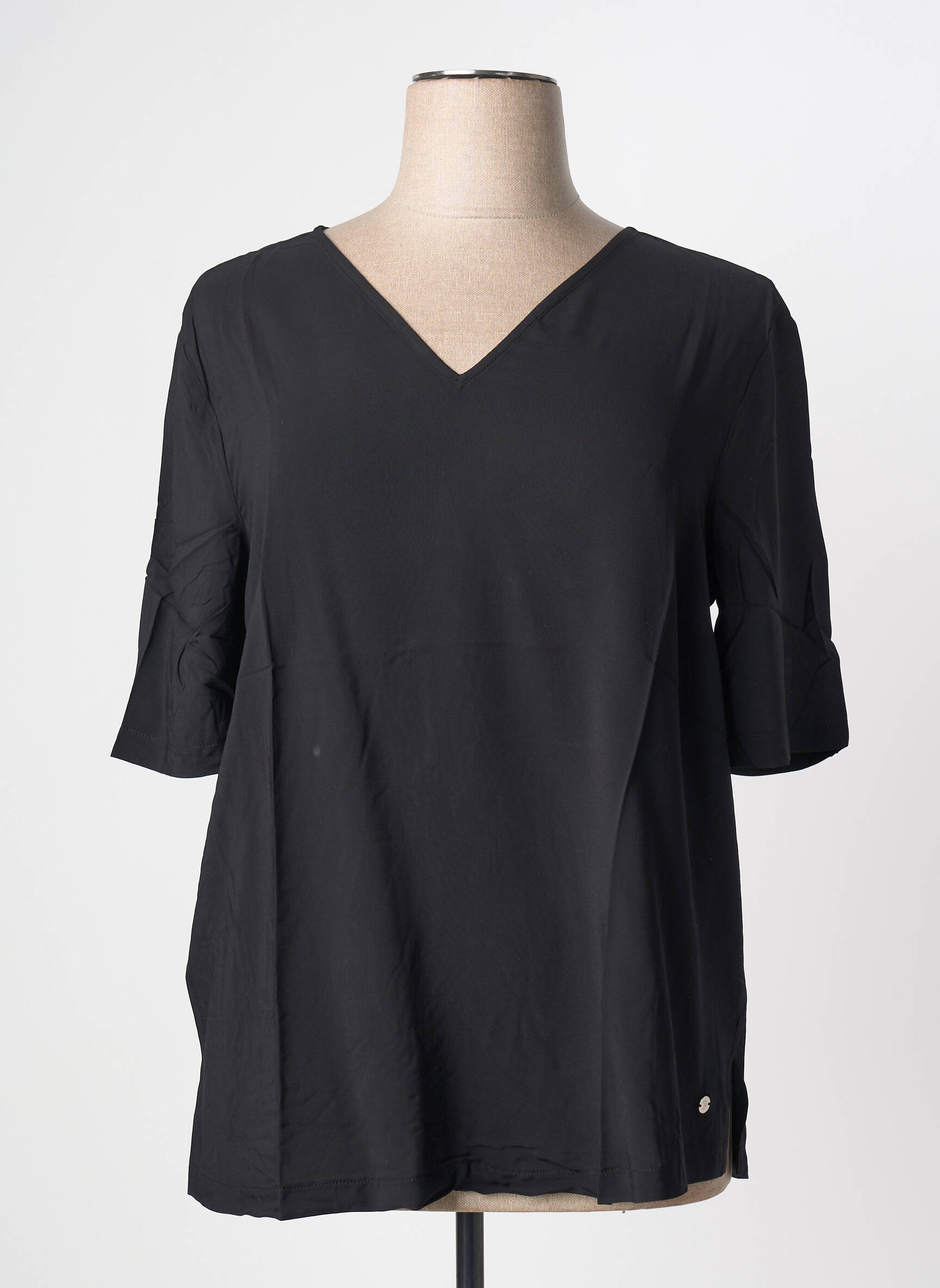 Top manches courtes manches courtes noir SHEEGO femme