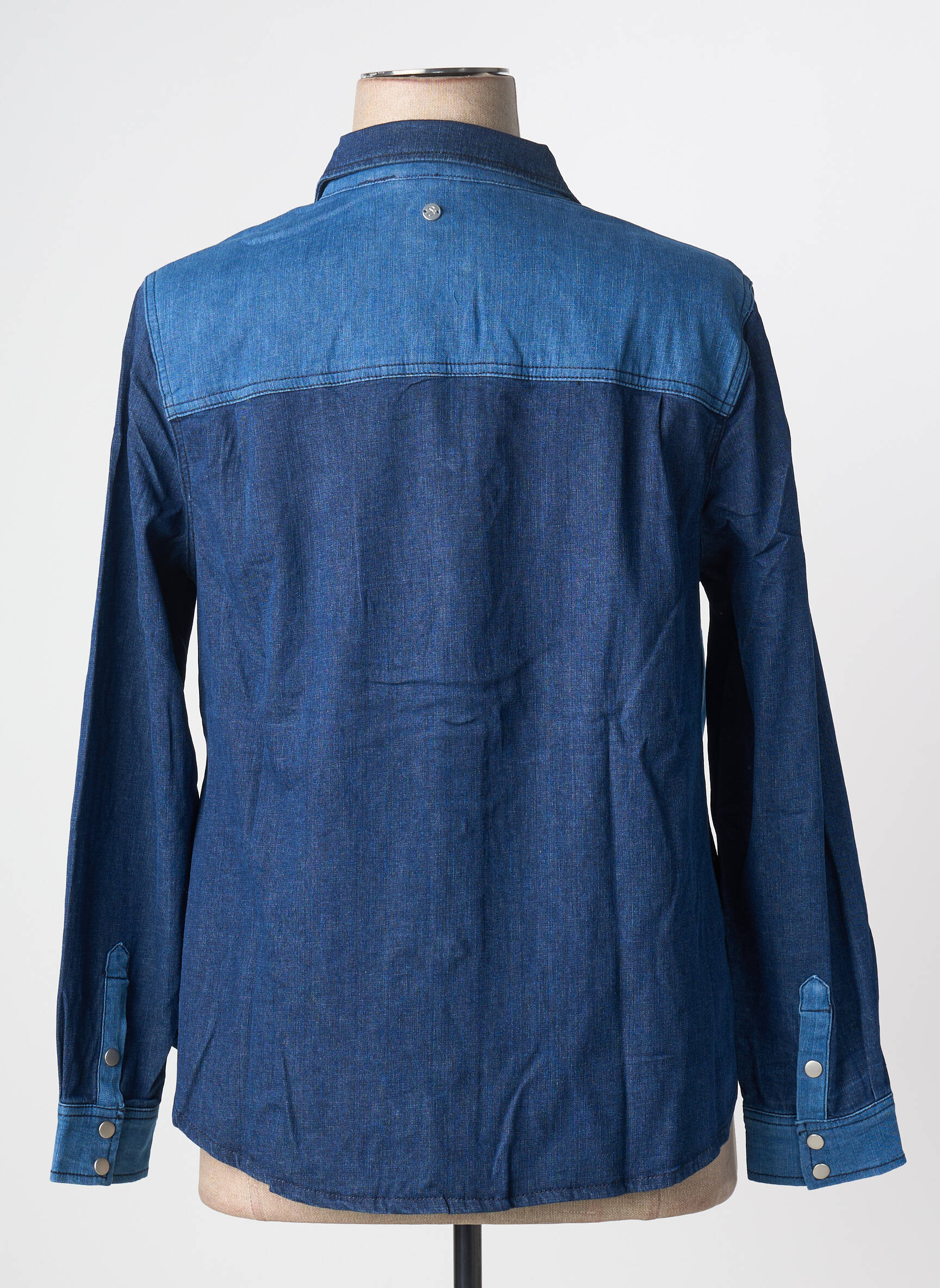 Chemisier coupe droite manches longues bleu SHEEGO femme