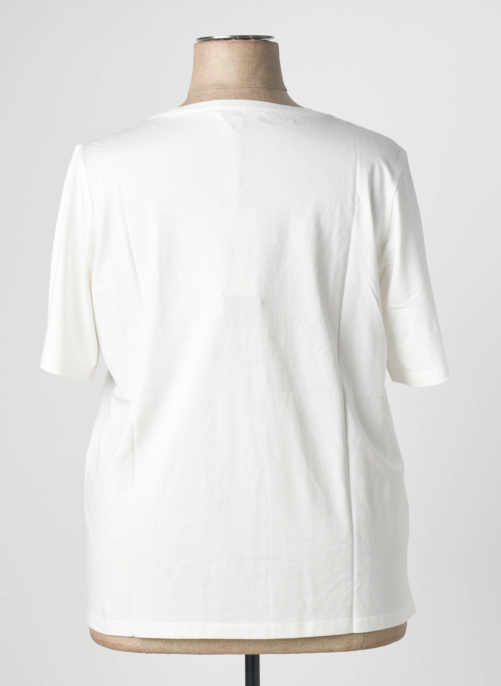 T-shirt stretch manches courtes blanc TRIANGLE femme