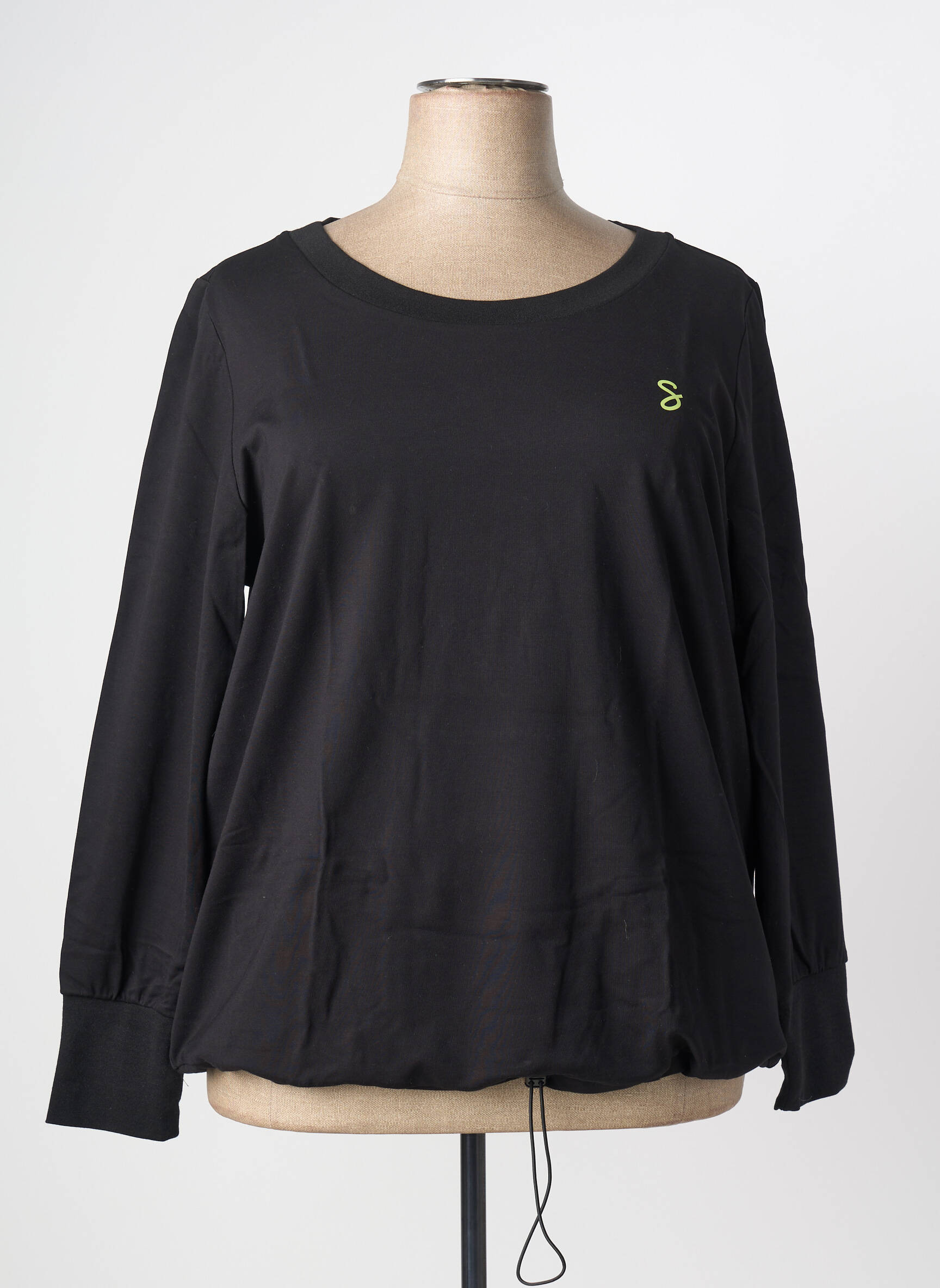 Sweat-shirt maille semi-opaque manches longues noir SHEEGO femme