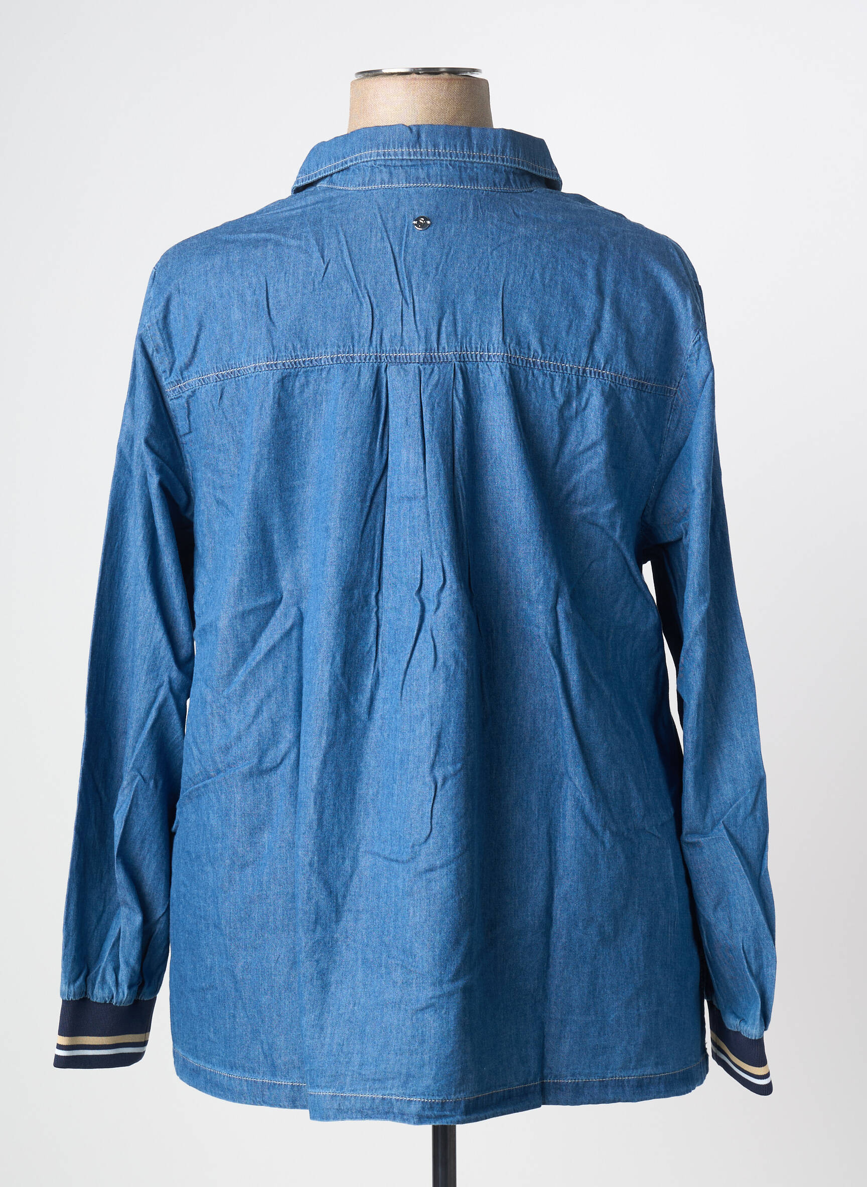 Blouse manches longues manches longues bleu SHEEGO femme